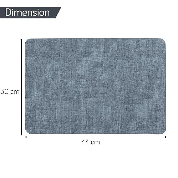 Premium Faux Leather Dining Table Mats, Blue