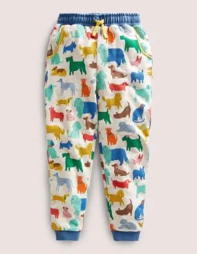 Printed Jogger-Oatmeal Marl Playful Pups