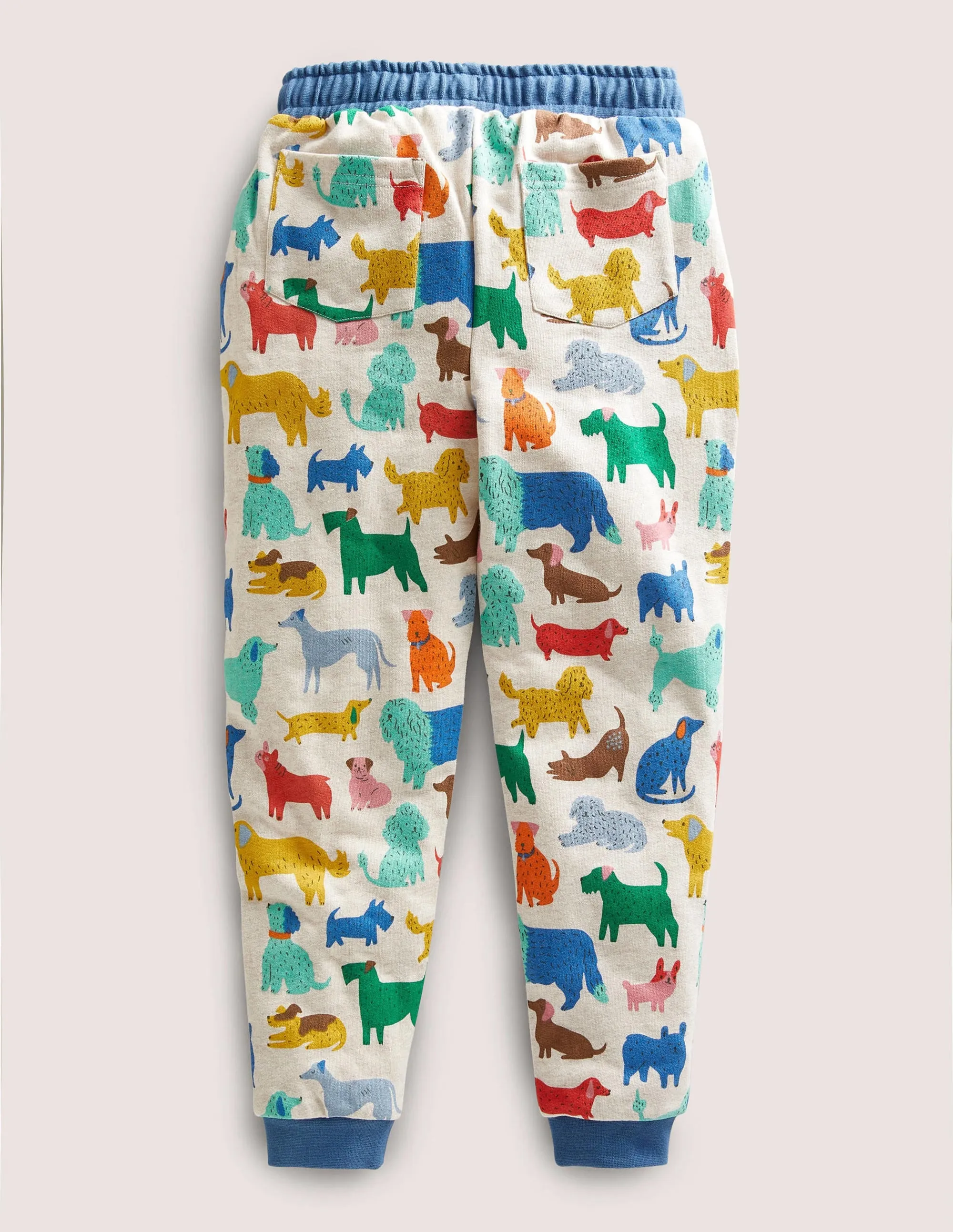 Printed Jogger-Oatmeal Marl Playful Pups