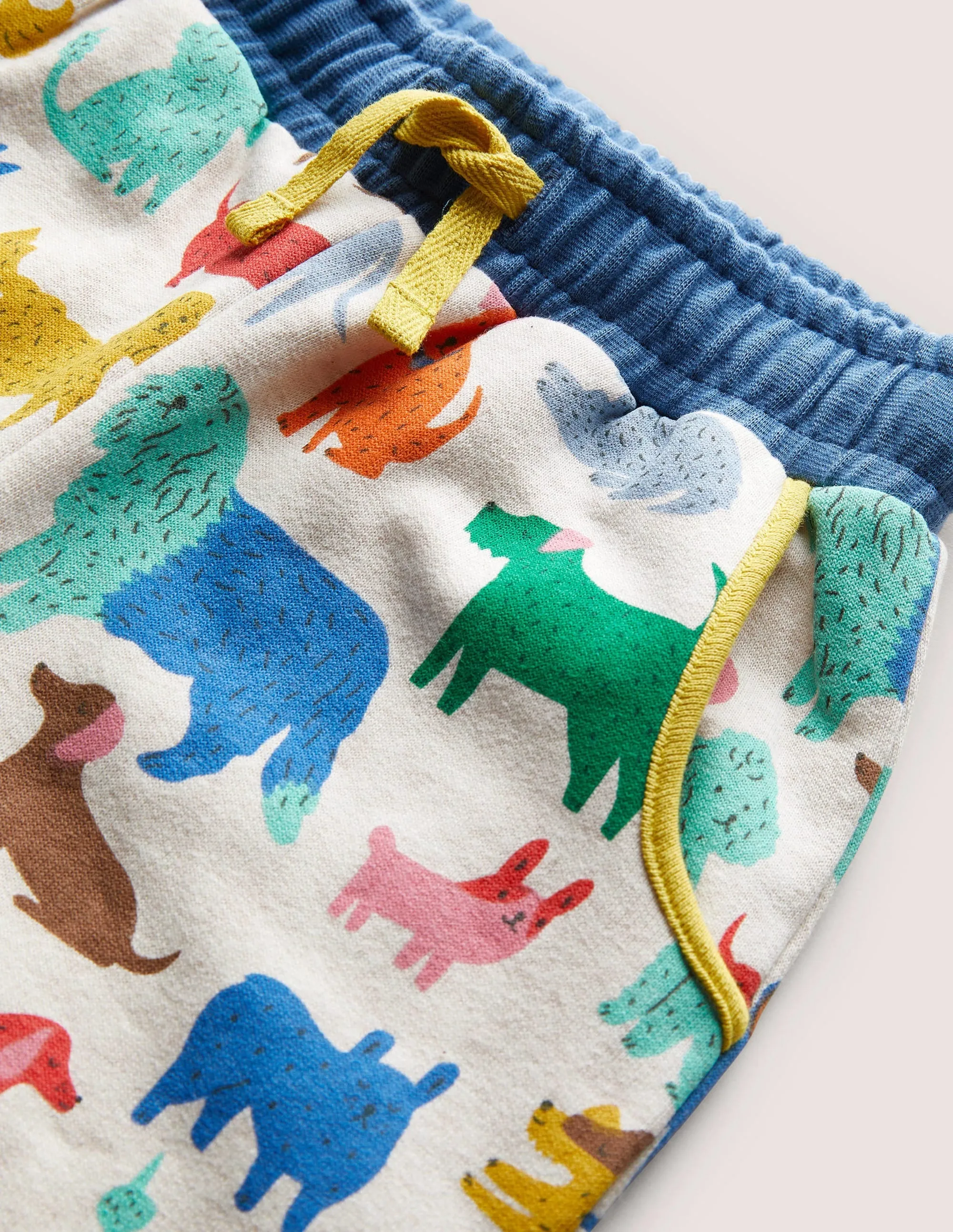 Printed Jogger-Oatmeal Marl Playful Pups