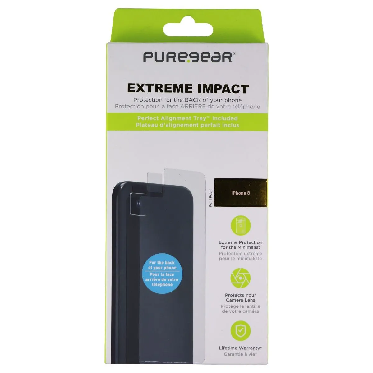 PureGear  Extreme Impact BACK Screen Protector for iPhone 8 - Back Film Only