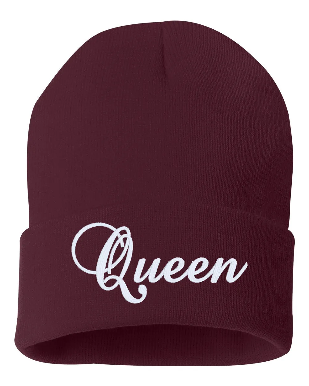 QUEEN Embroidered Cuffed Beanie Hat