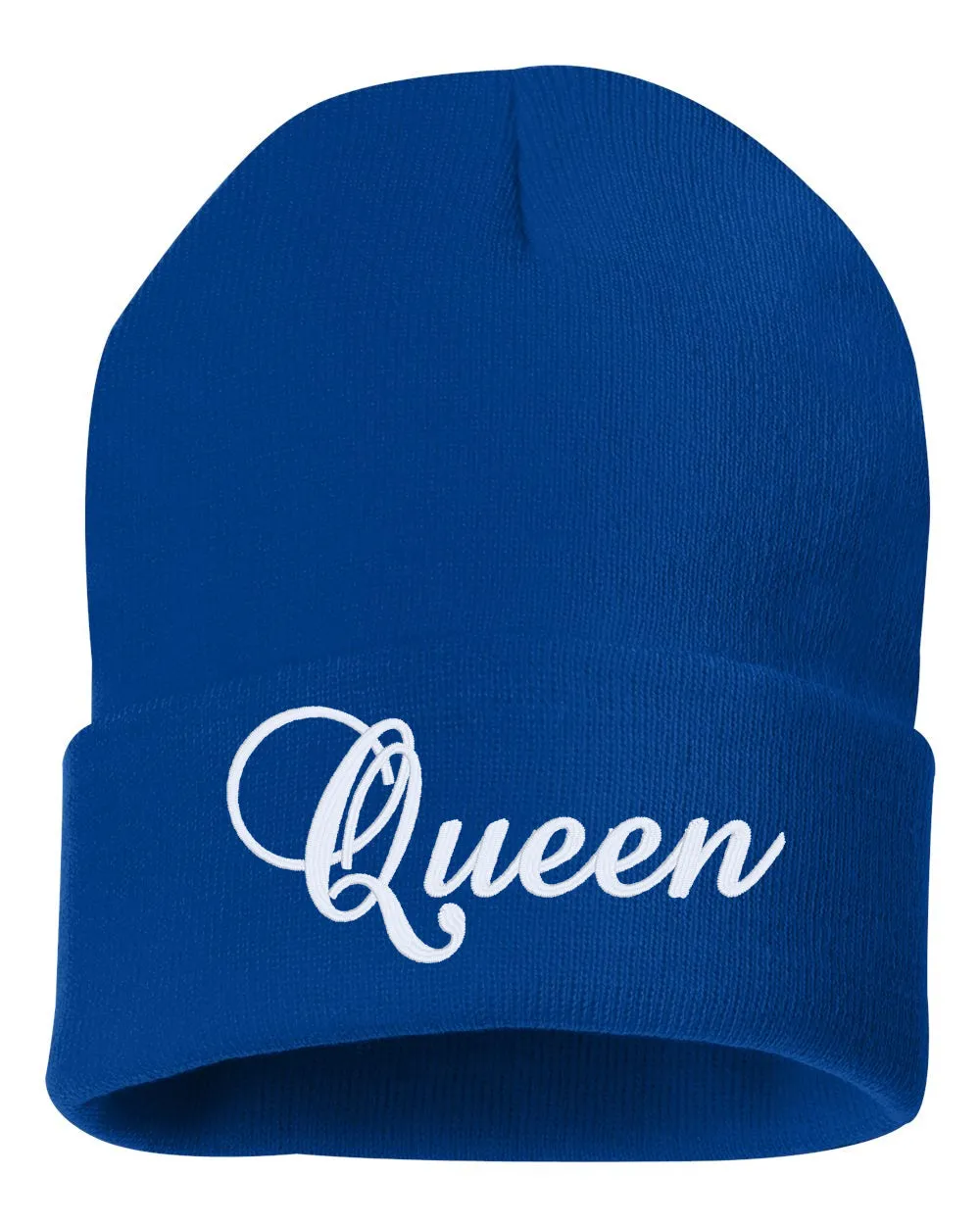 QUEEN Embroidered Cuffed Beanie Hat