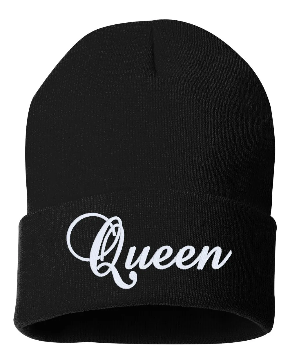 QUEEN Embroidered Cuffed Beanie Hat