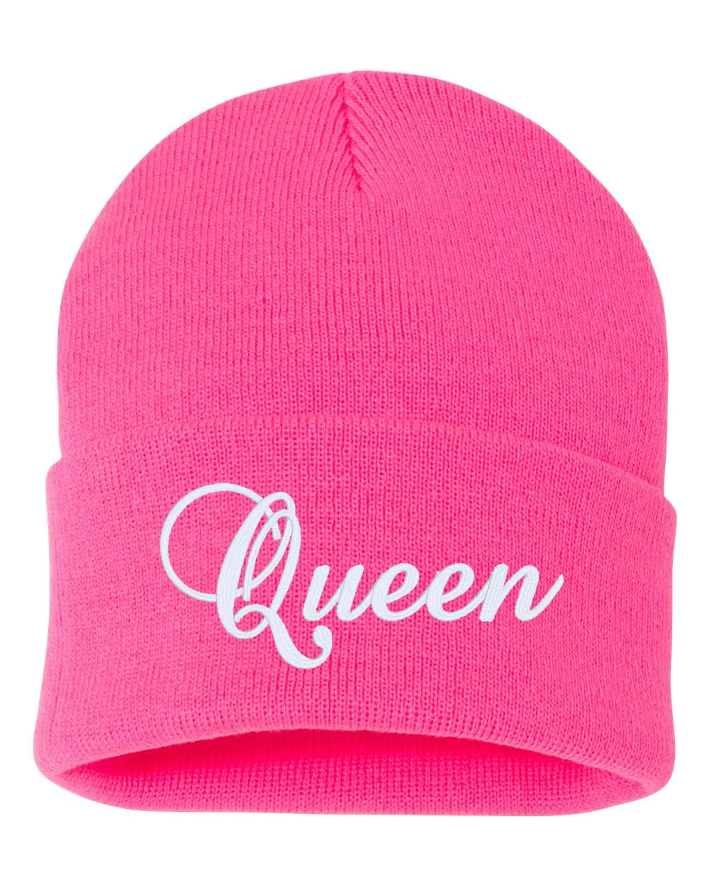 QUEEN Embroidered Cuffed Beanie Hat