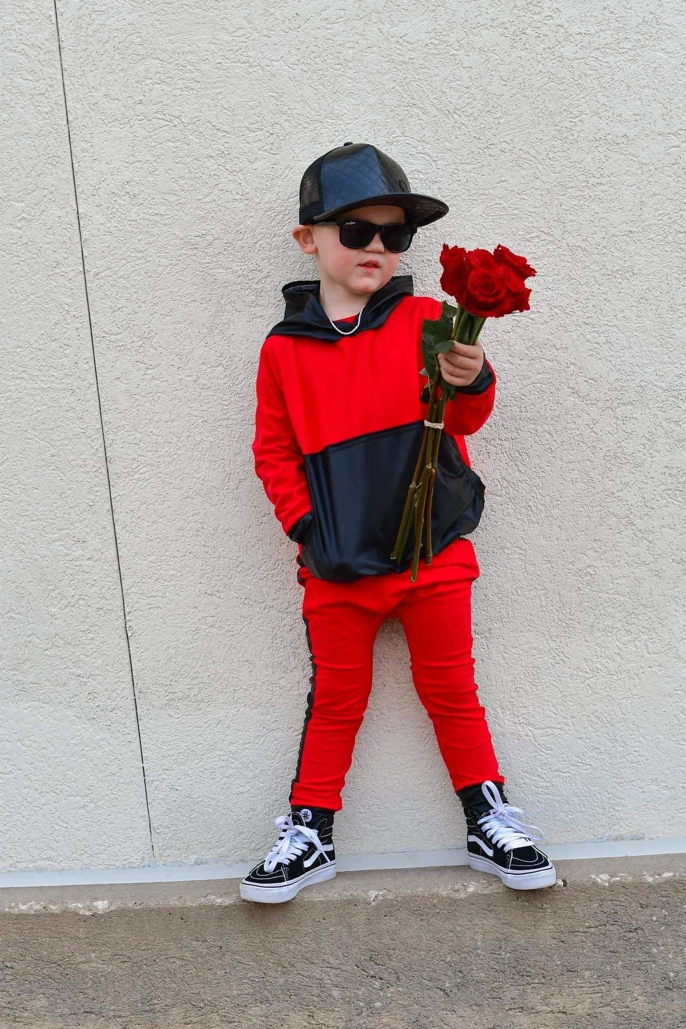 Red/Black Pleather Joggers