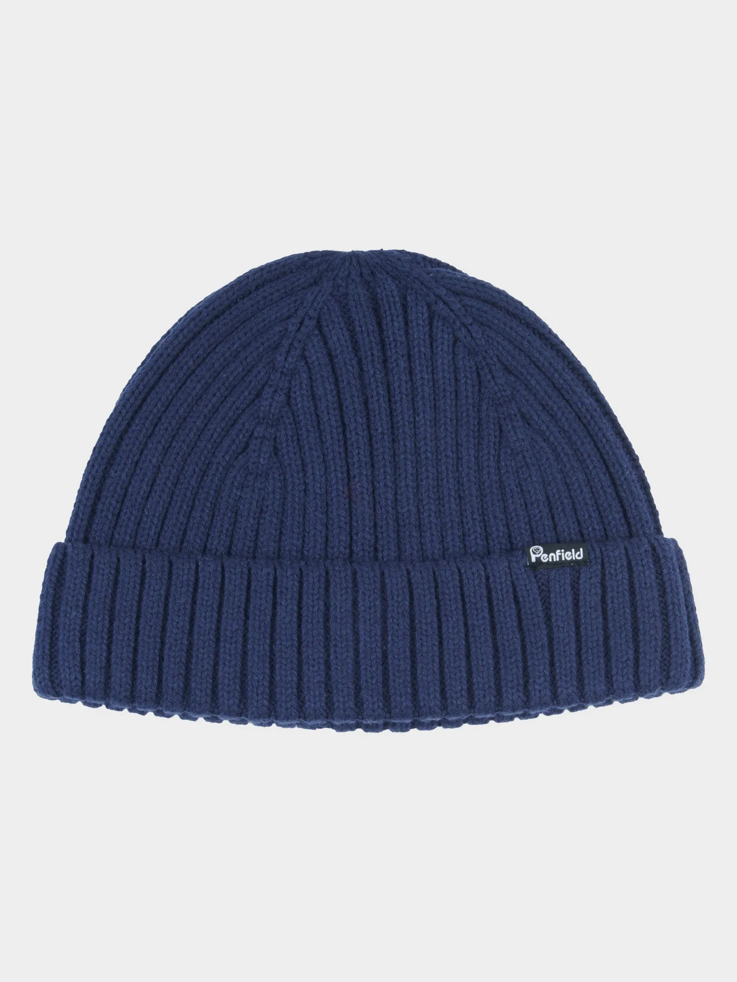 Ribbed Fisherman Beanie in Navy Blue