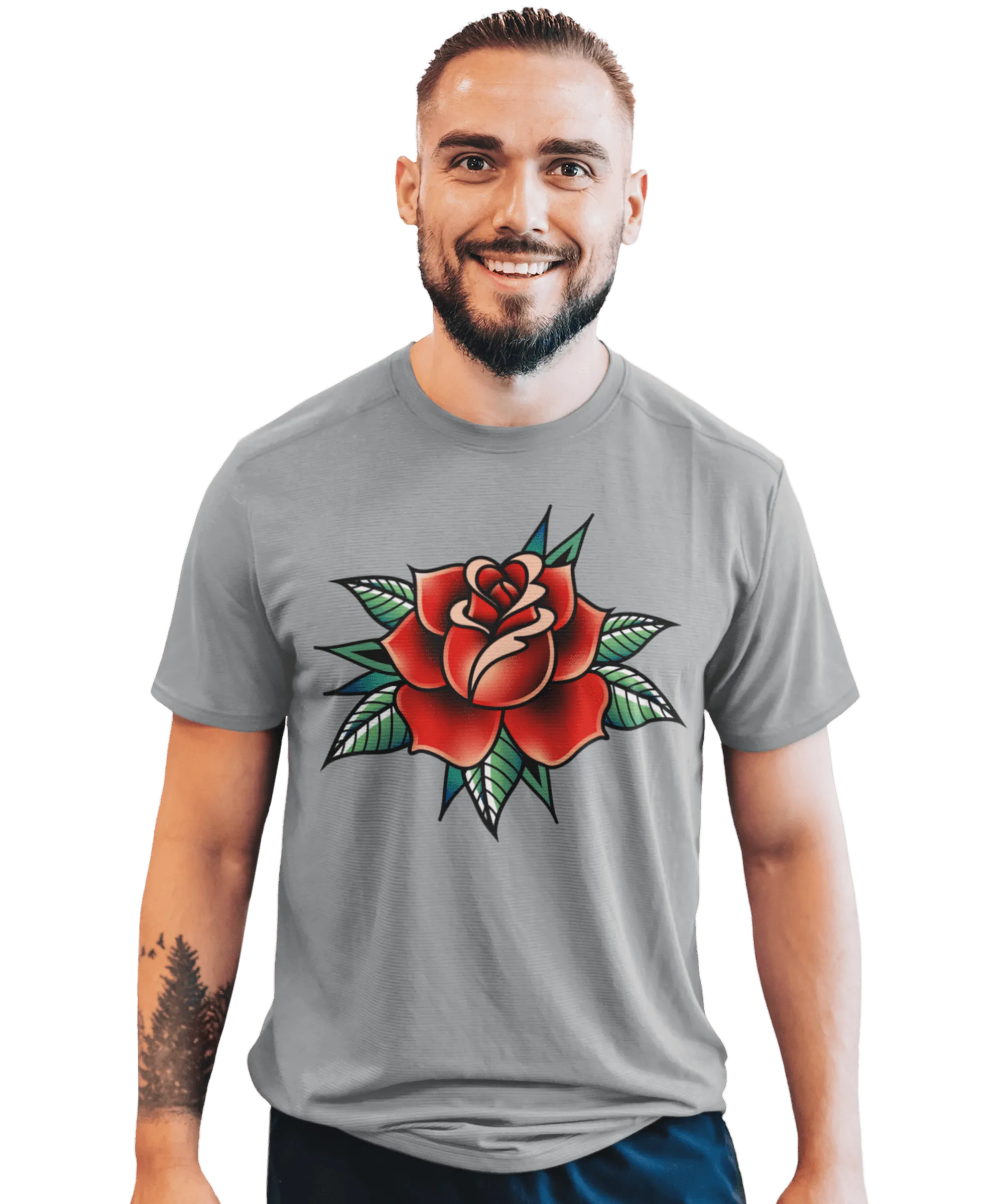 Rose Tattoo Design Adult T-Shirt