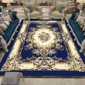 Royal Blue Style Design  Luxury Non-Slip  Rug Carpet