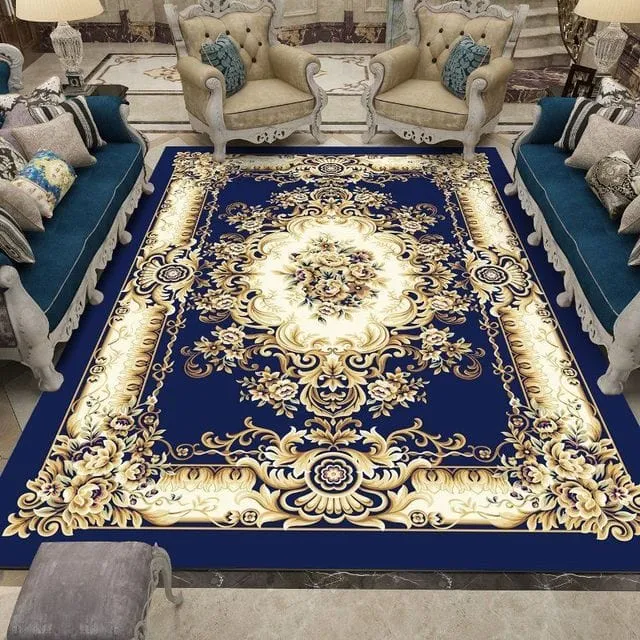 Royal Blue Style Design  Luxury Non-Slip  Rug Carpet