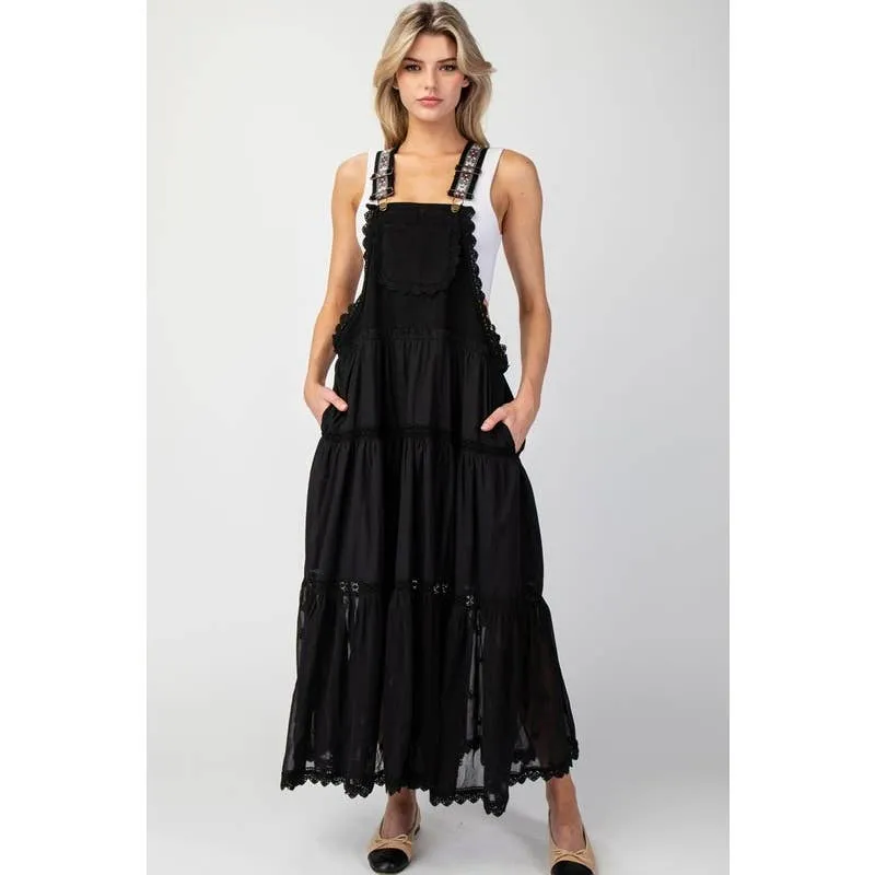 Sally Overall Maxi Black Dress