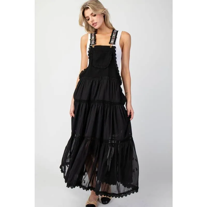 Sally Overall Maxi Black Dress