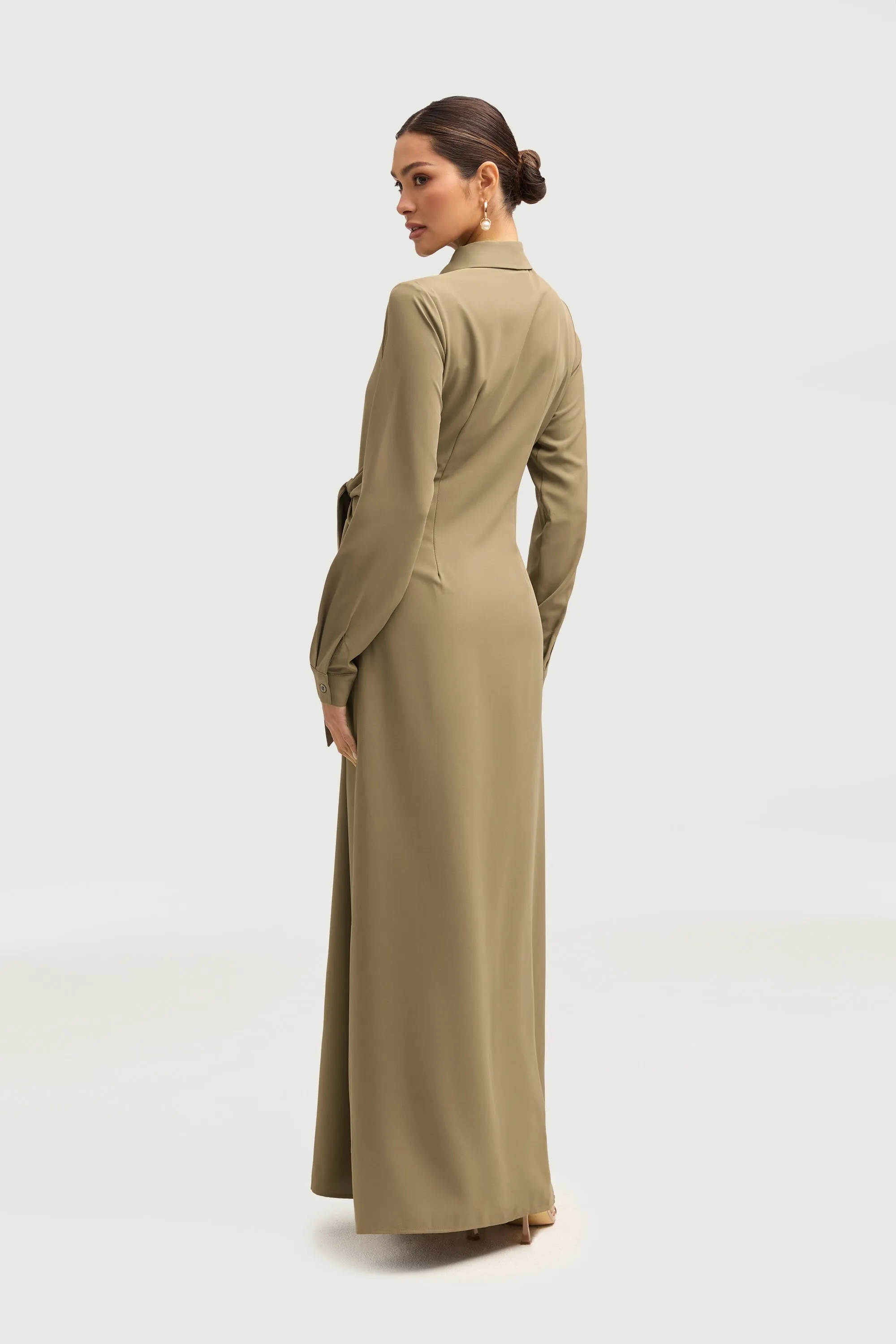 Sandra Side Tie Maxi Dress - Za'atar