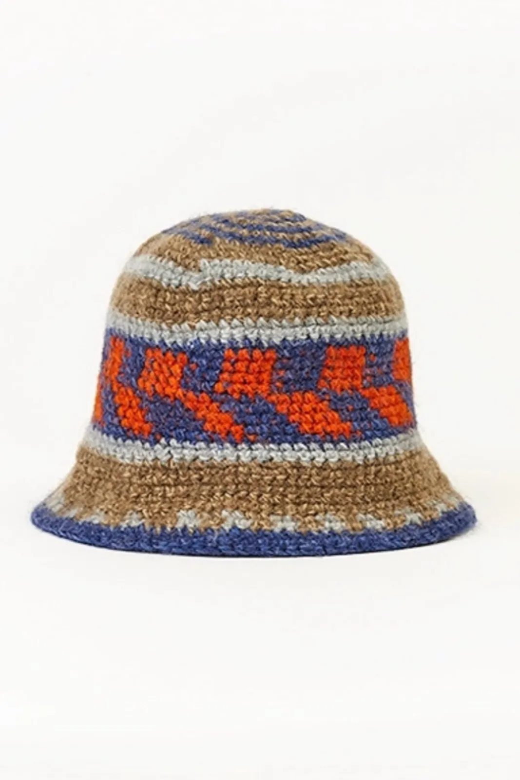 SB243-0409 Fine Hand Knit Hat Grey Mix