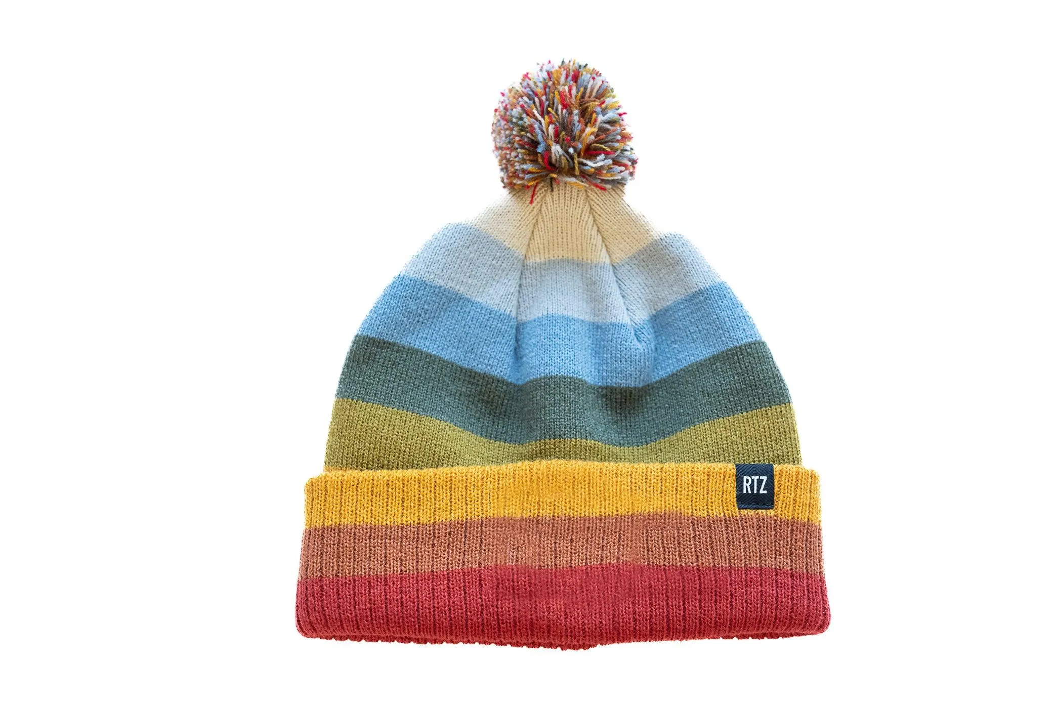 Sedona Stripe Smiley Pom Pom Hat
