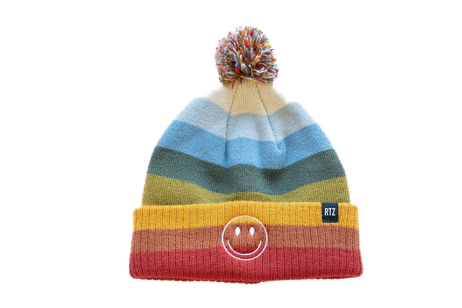 Sedona Stripe Smiley Pom Pom Hat