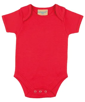 Short-sleeved bodysuit with envelope neck opening | Red