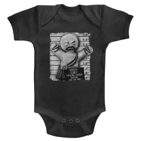 Shrek Gingy Mugshot Baby Heather Bodysuit