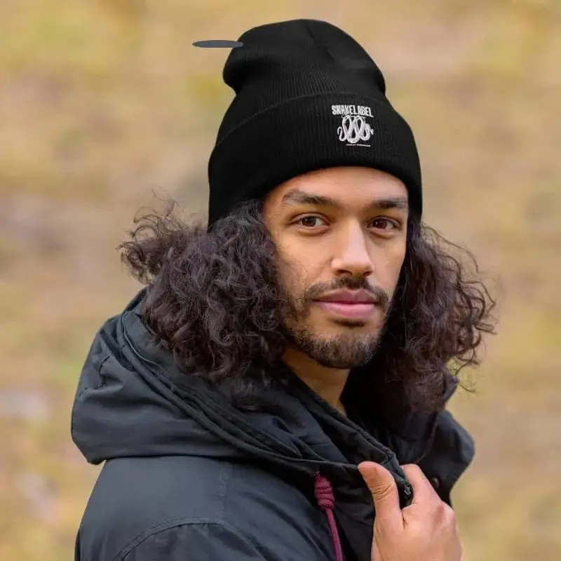 Sleek 100% Turbo Acrylic Snake Cuffed Beanie for Men & Women