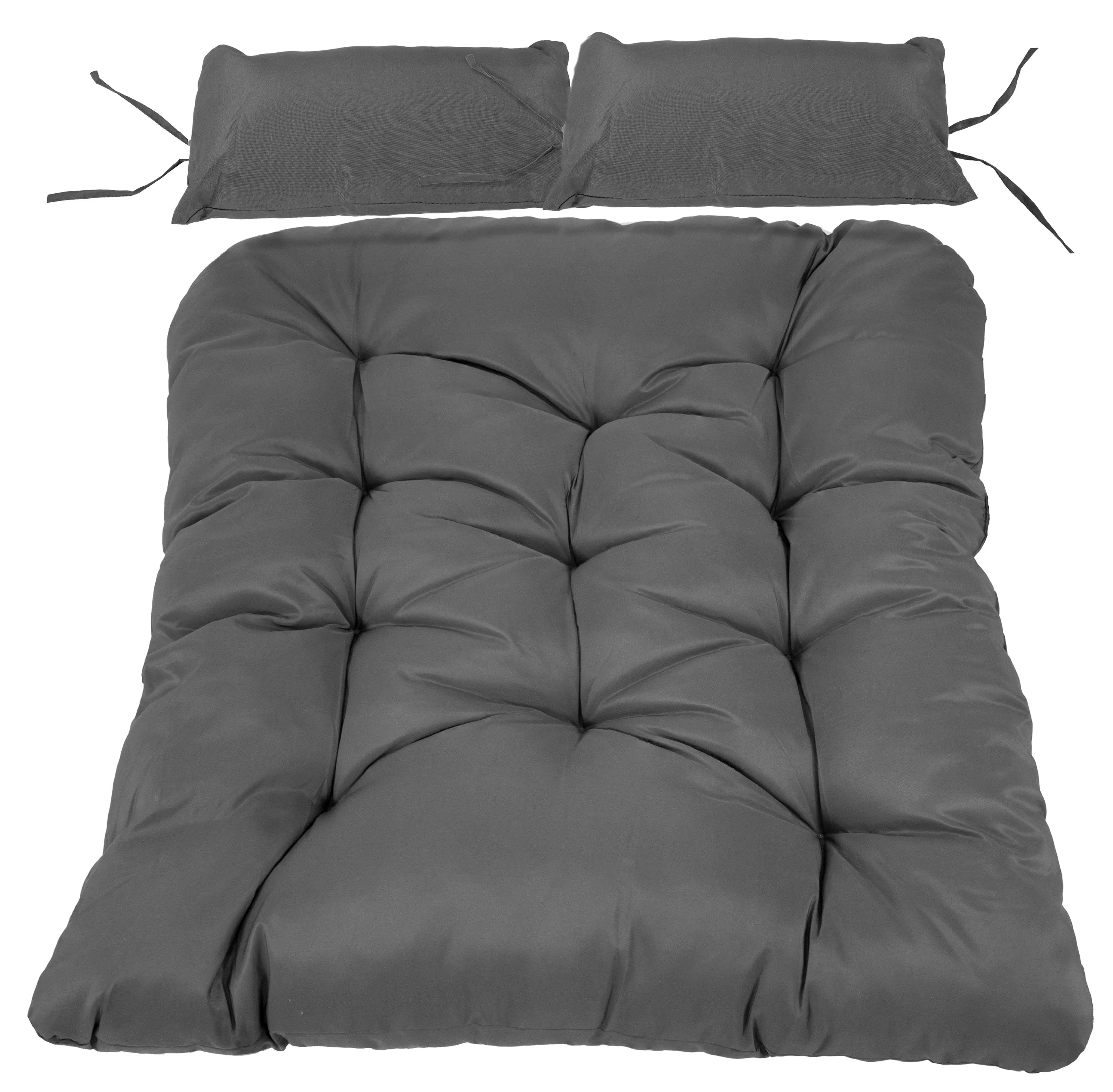 Sunnydaze Andrei Double Egg Chair Cushion Replacement Set - Dark Gray