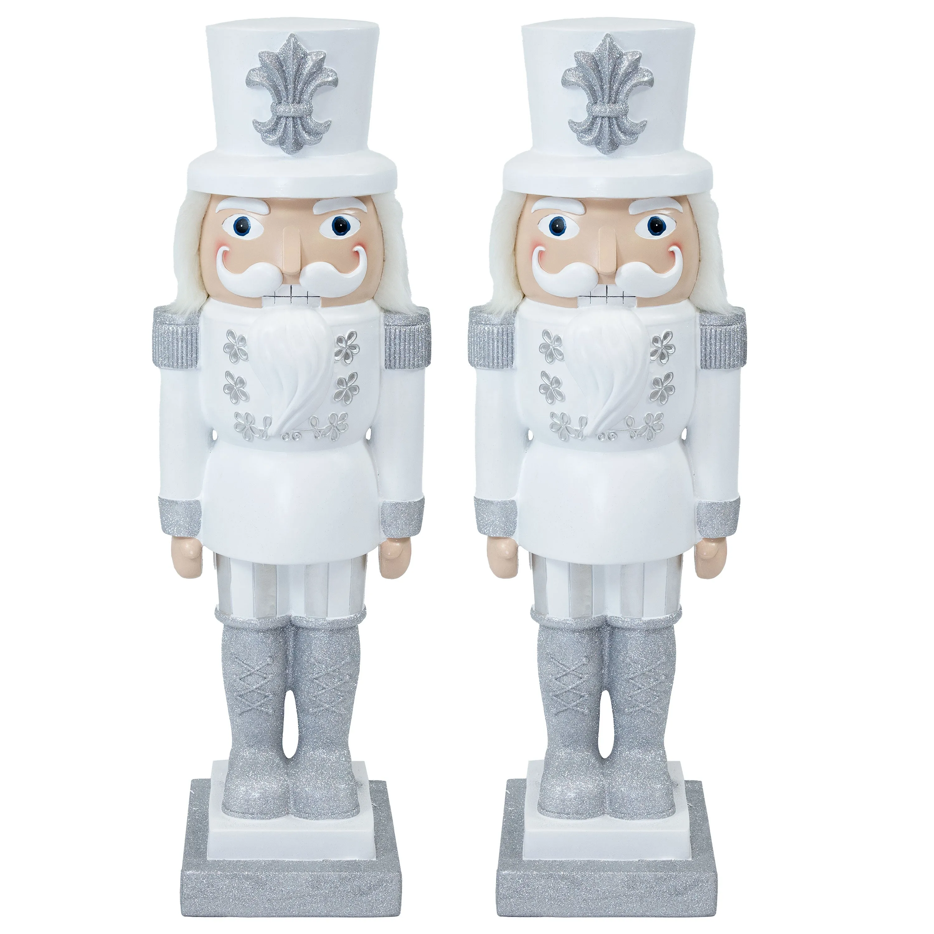 Sunnydaze Sterling the Silver Christmas Nutcracker Statue - 37" H