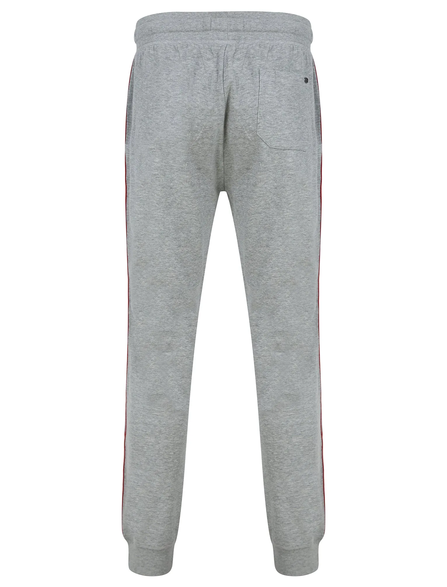 Taper Cuffed Joggers with Tape Detail in Light Grey Marl - Tokyo Laundry