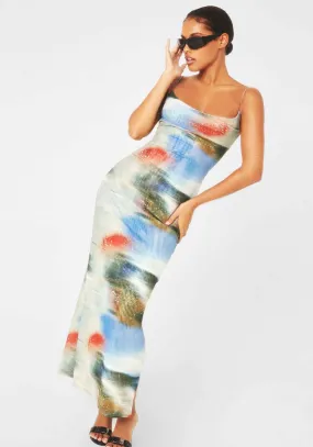 THAIS DRESS MOTION BLUE