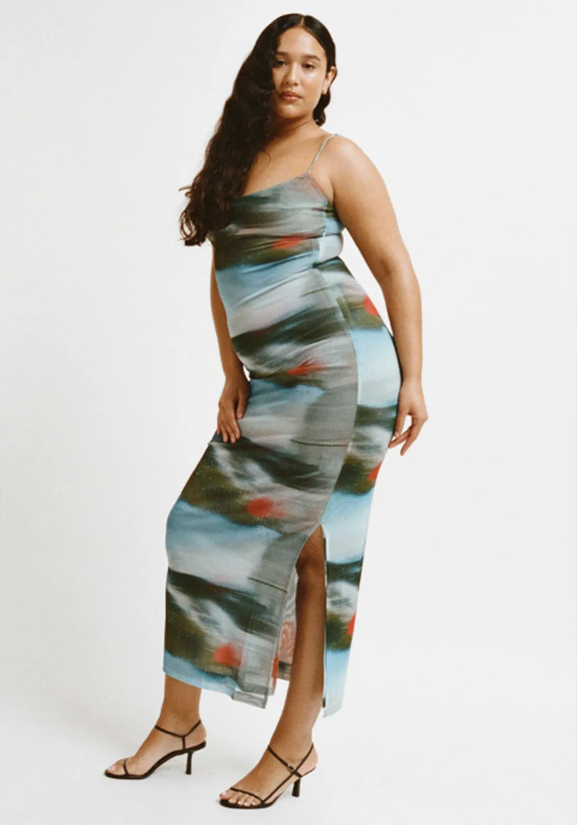 THAIS DRESS MOTION BLUE