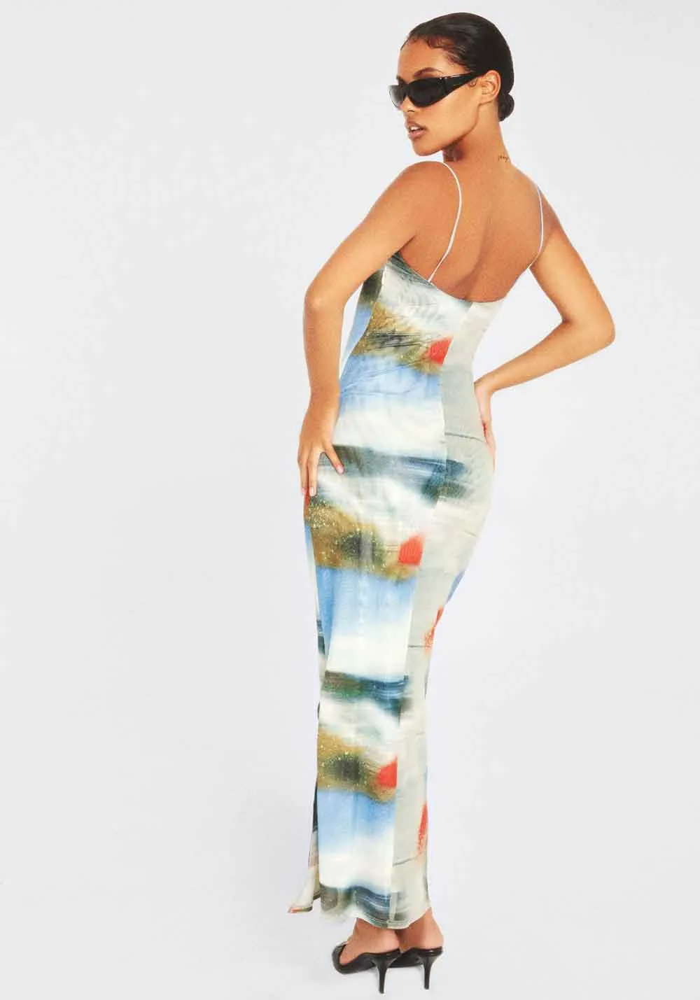 THAIS DRESS MOTION BLUE