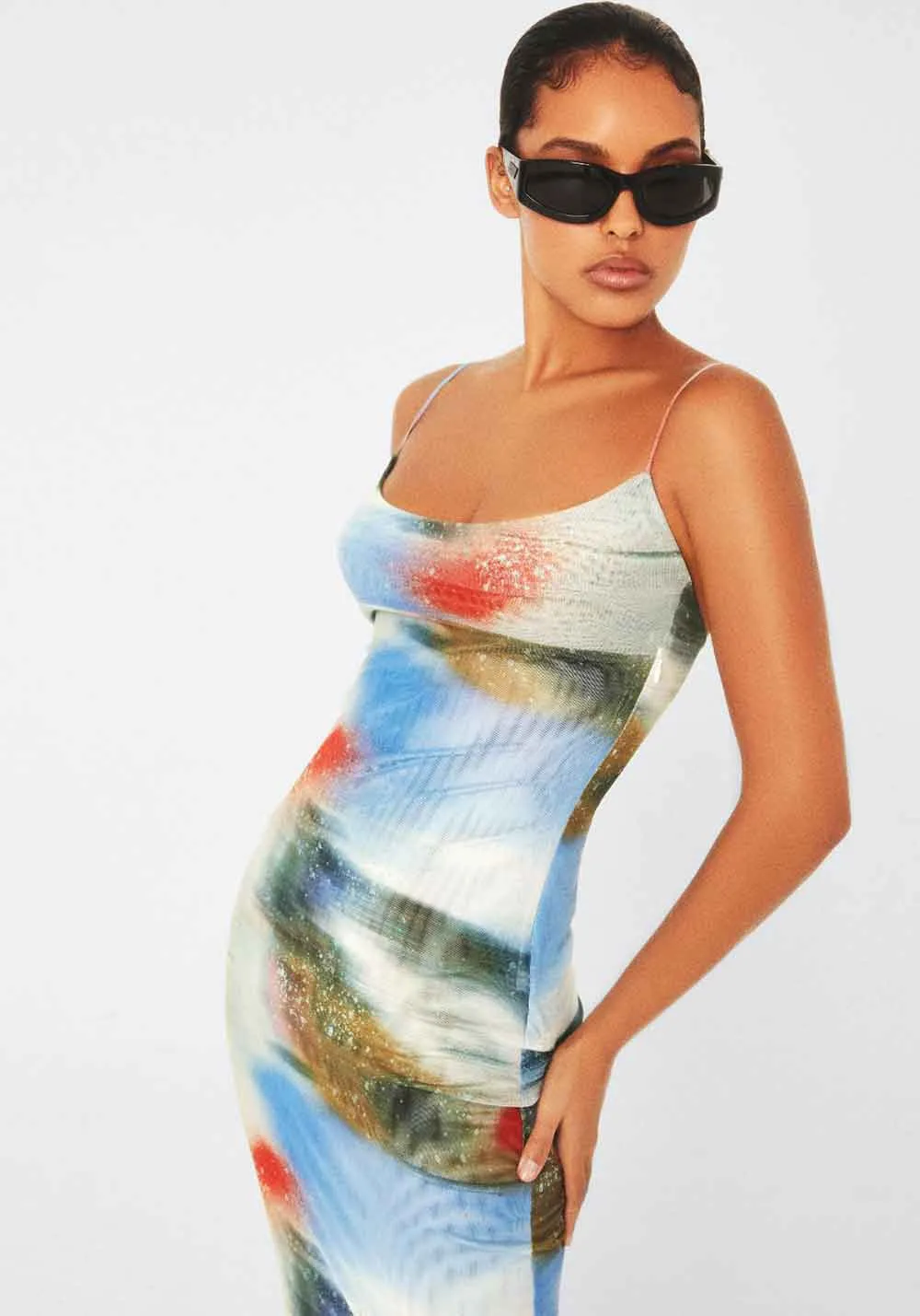 THAIS DRESS MOTION BLUE