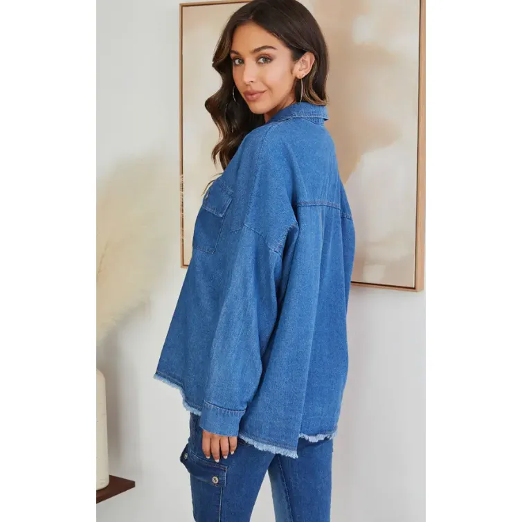 The Jenny Medium Wash Denim Shacket