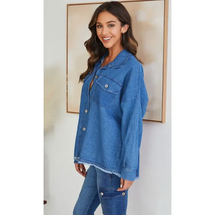 The Jenny Medium Wash Denim Shacket