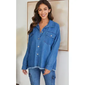 The Jenny Medium Wash Denim Shacket