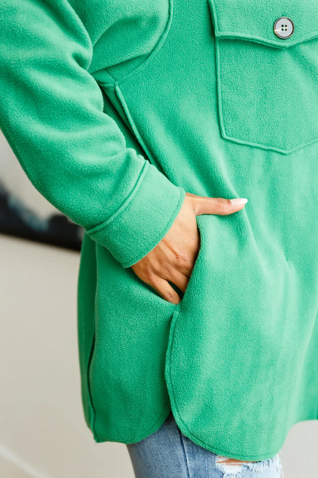 The Shamrock Green Fleece Shacket