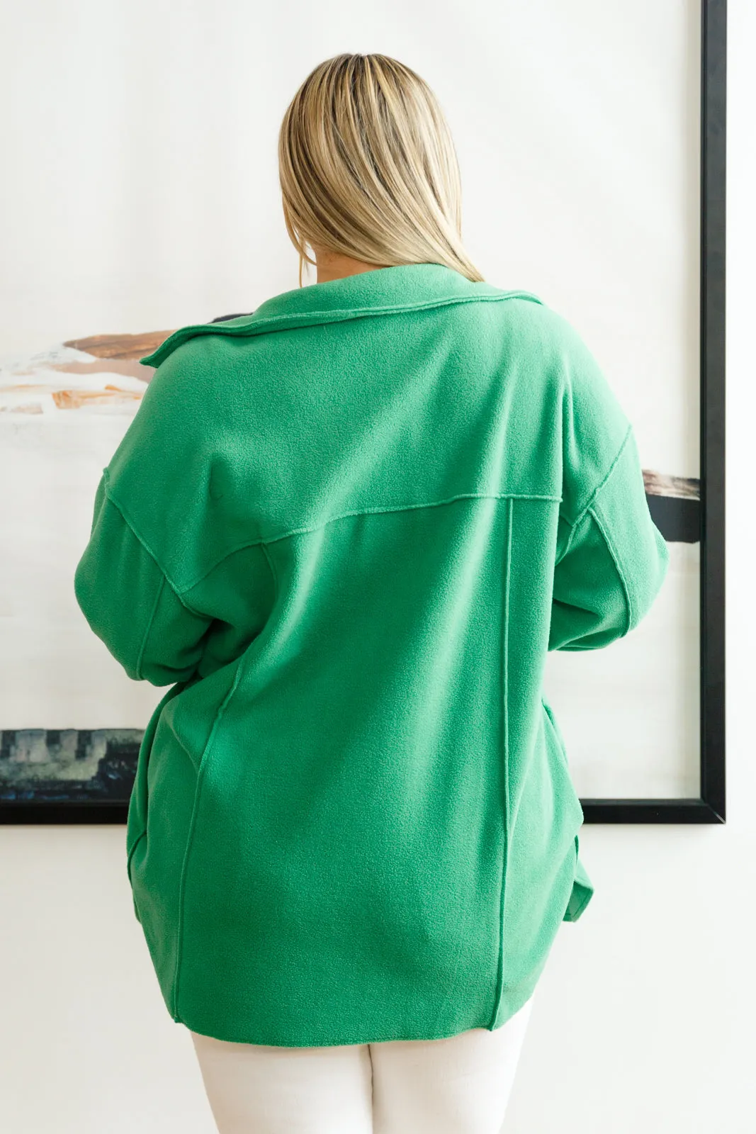 The Shamrock Green Fleece Shacket
