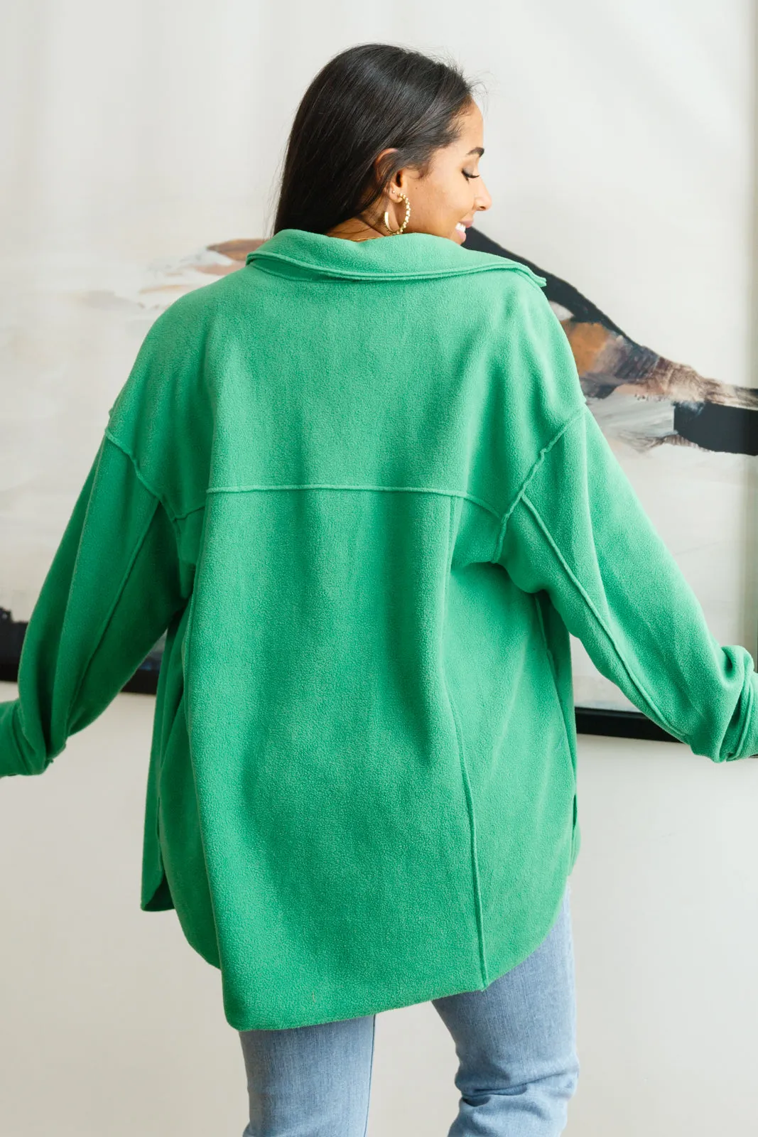 The Shamrock Green Fleece Shacket