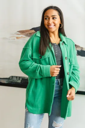 The Shamrock Green Fleece Shacket
