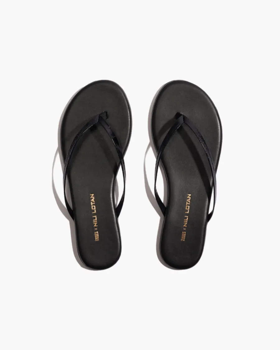 TKEES X NILI LOTAN - Black Croc