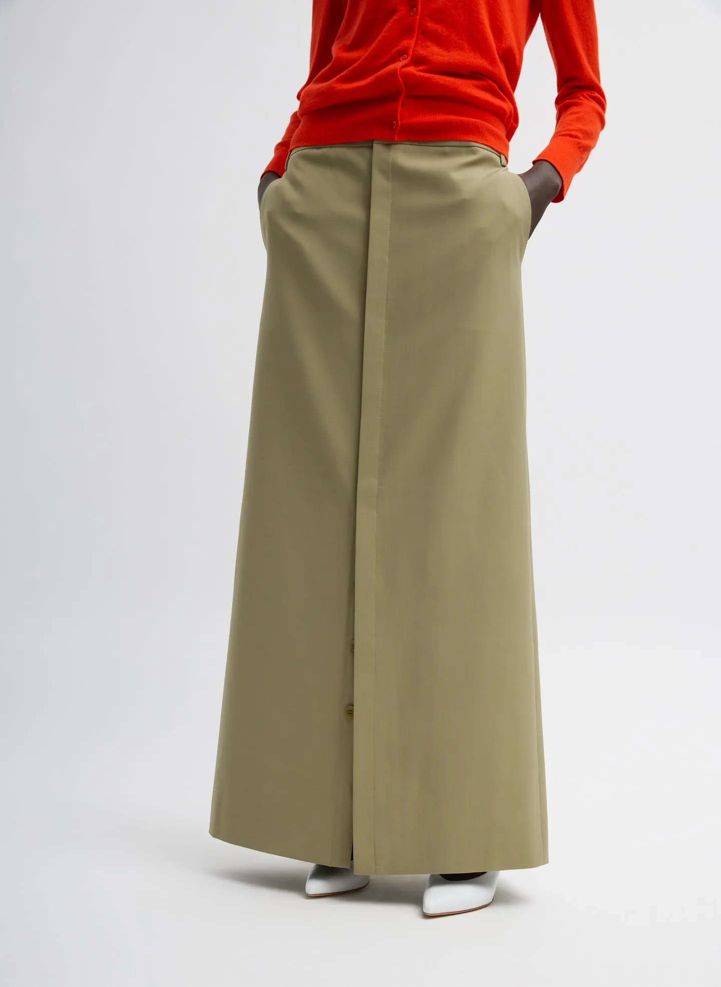 Tropical Wool Convertible Overall Skirt