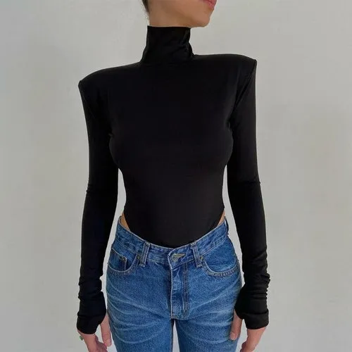 Turtleneck Backless Bodycon Bodysuit