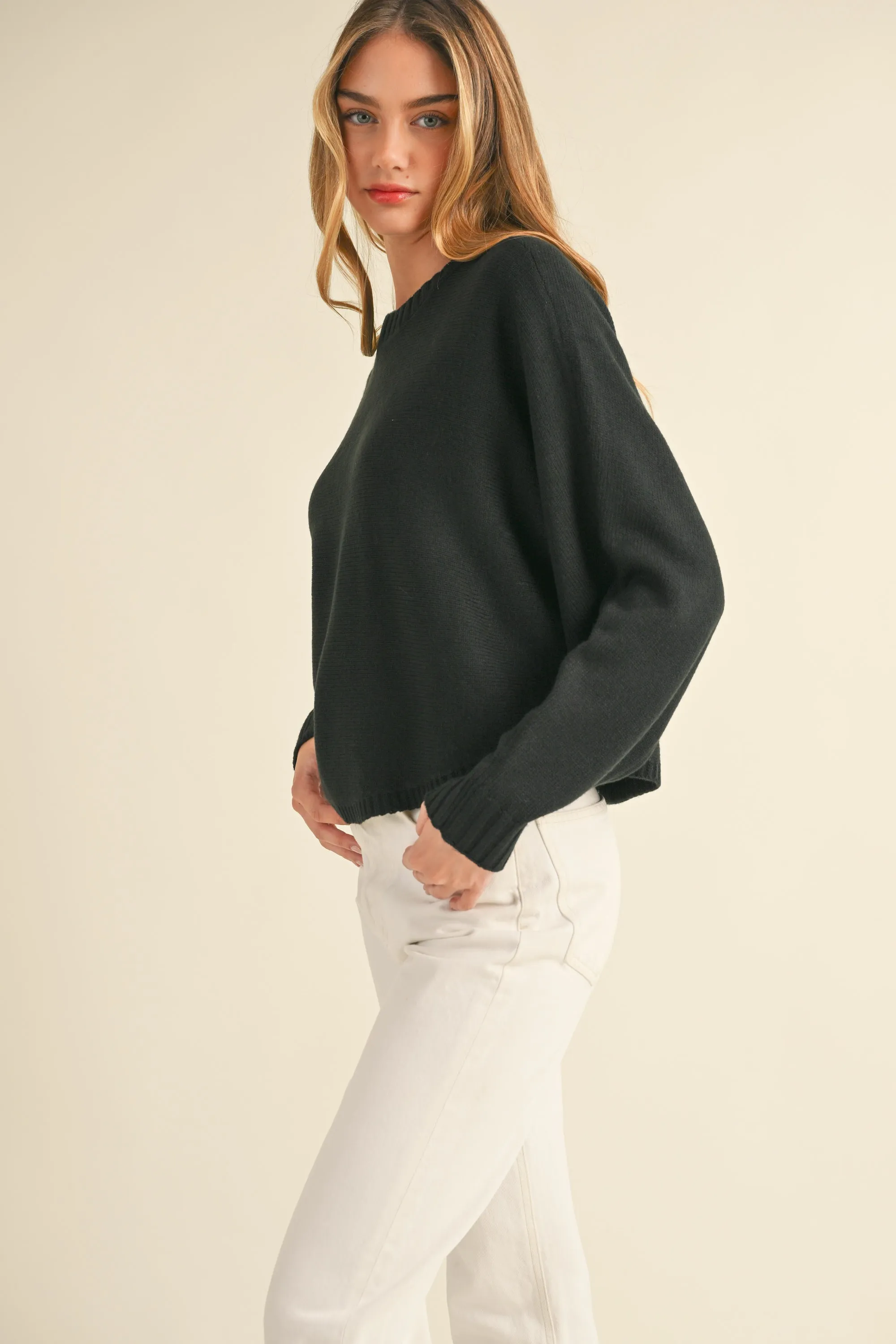 ULANI ROUND NECK CAPE SWEATER