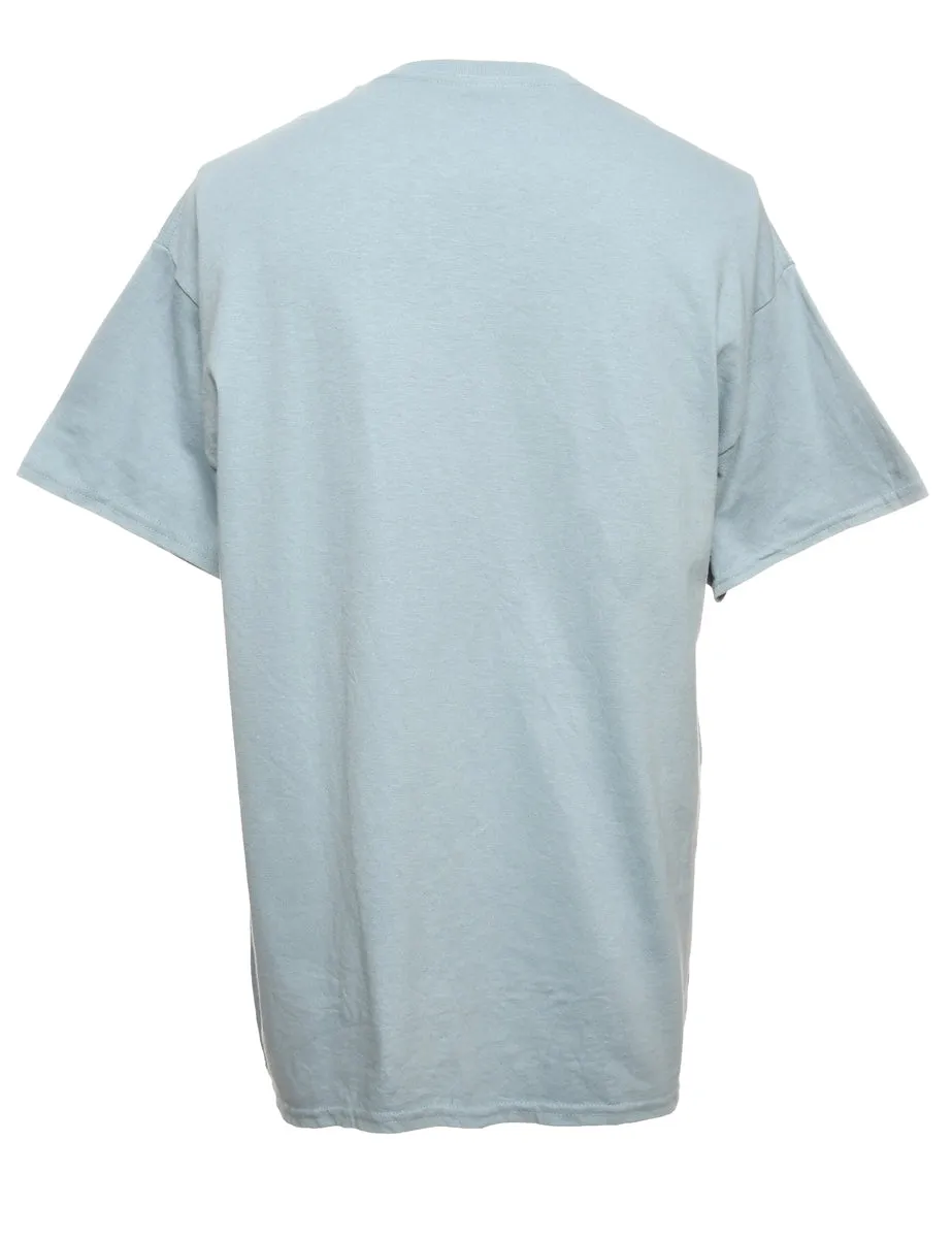 USA Printed Light Blue T-shirt - L