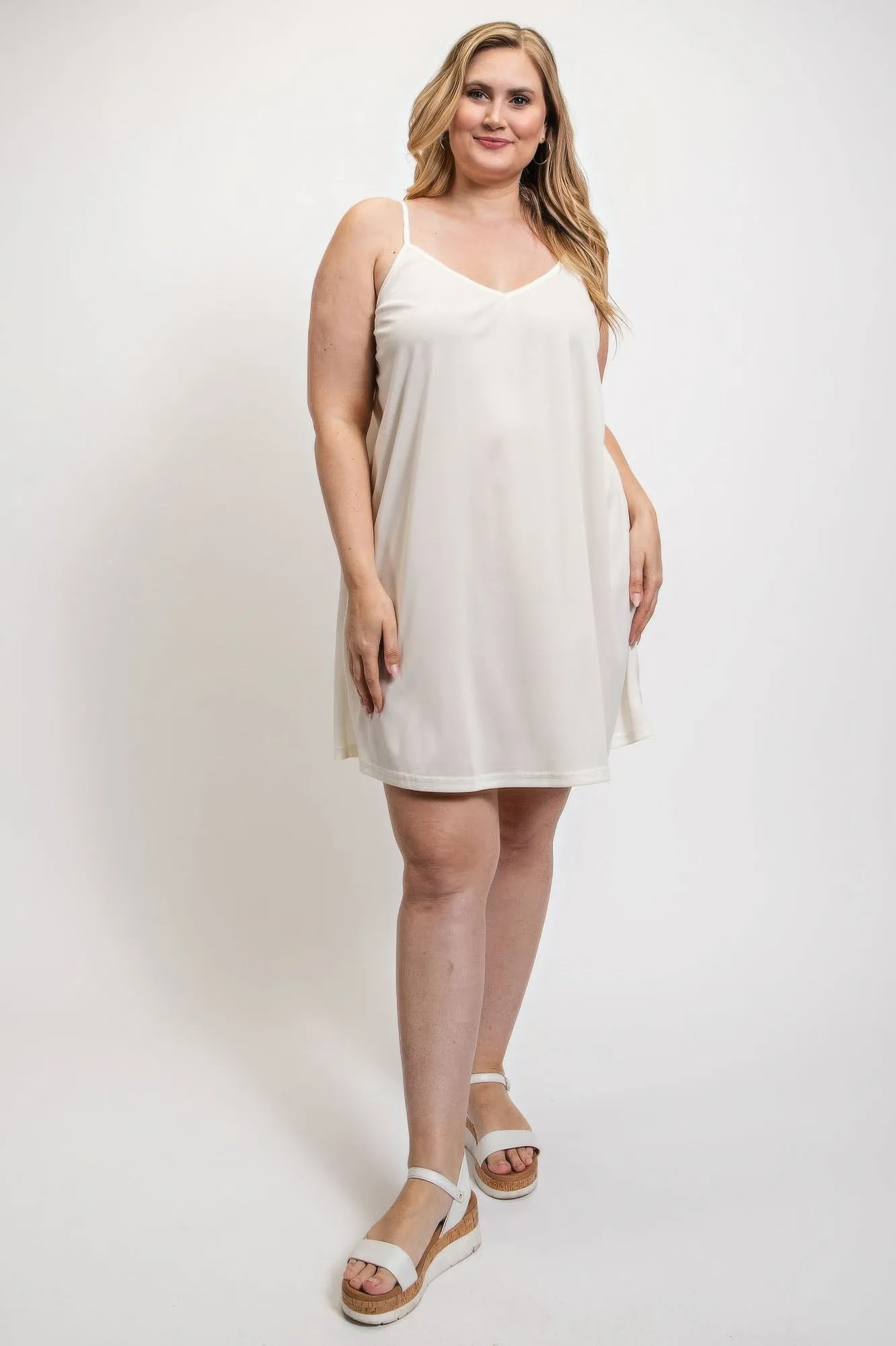 V-Neck Slip Dress with Adjustable Straps