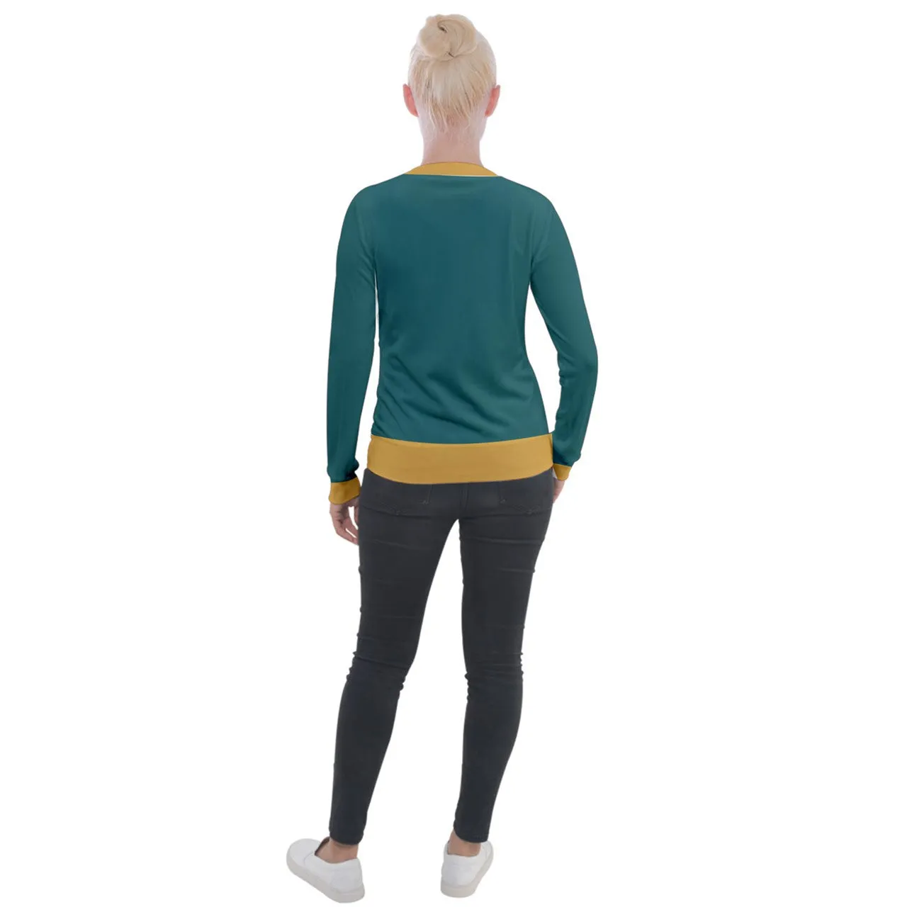 Vampire Art Green & Yellow Retro Velvet Zip Up Jacket