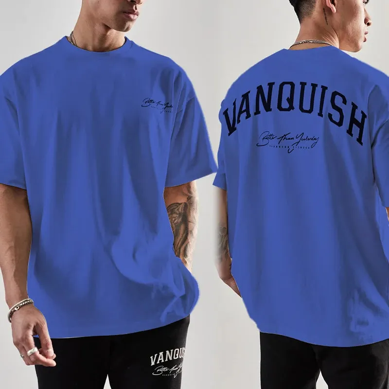 Vanquish Summer Streetwear Fashion T Shirt for Men-Short Sleeve Cotton Top