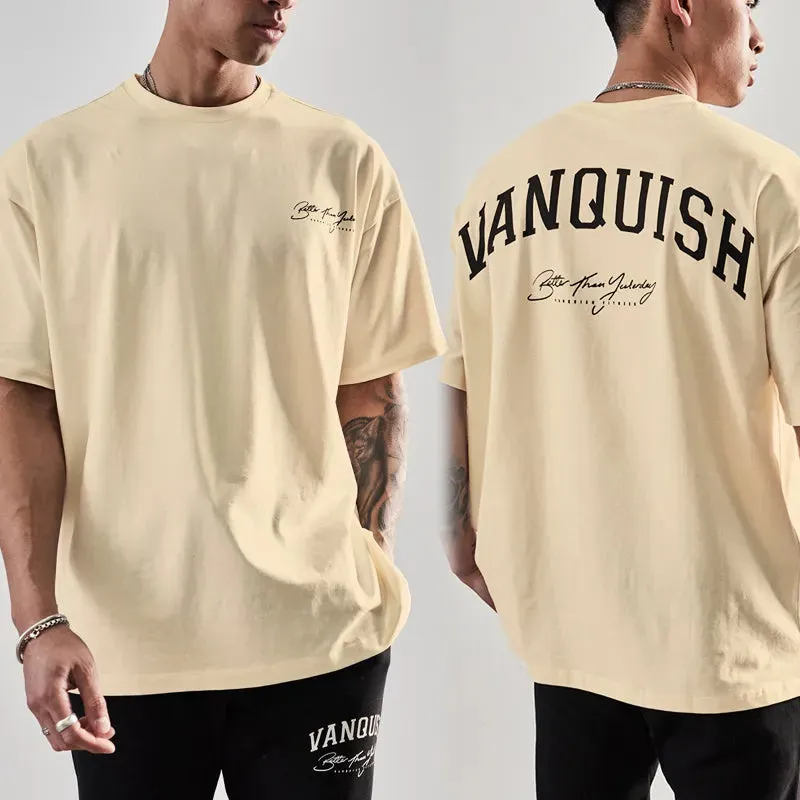 Vanquish Summer Streetwear Fashion T Shirt for Men-Short Sleeve Cotton Top