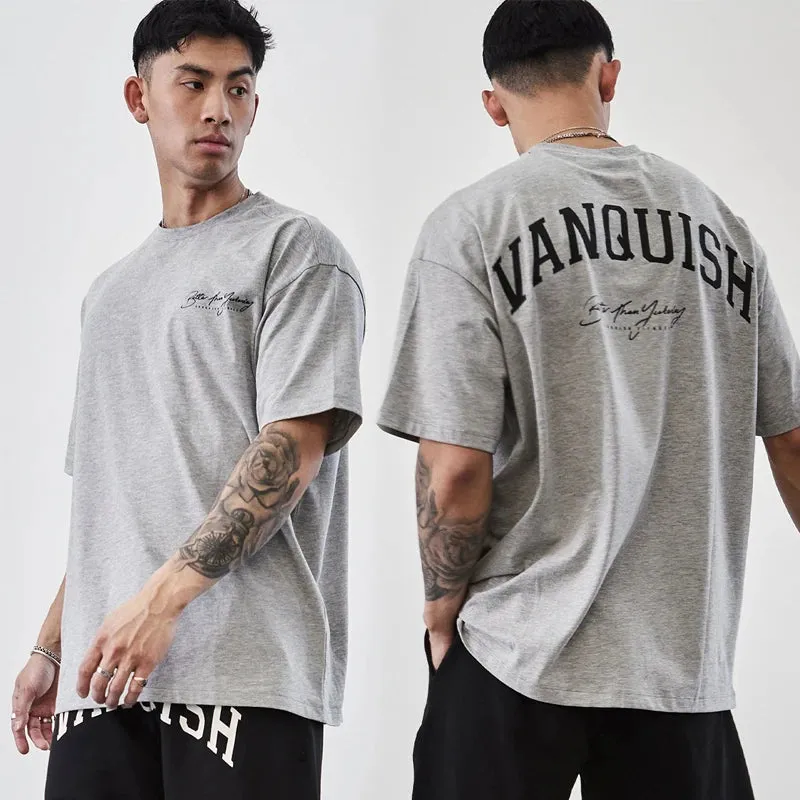 Vanquish Summer Streetwear Fashion T Shirt for Men-Short Sleeve Cotton Top