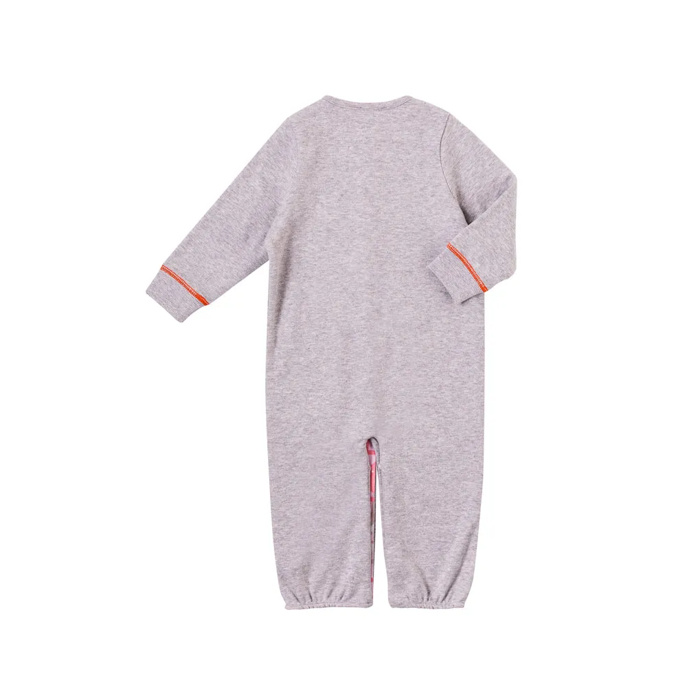 Vauva Baby Girls Flowers 2 Way Long Sleeves Bodysuit and Robe - Grey