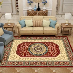 Versace Style Red and Gold Luxury Non-Slip Rug Carpet
