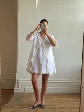 Vintage 60s Babydoll Peignoir Bridal Set Ivory